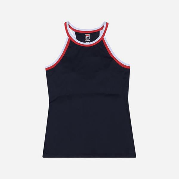 Fila Line Sleeveless Women's T-Shirts - Navy,NZ 419-41375